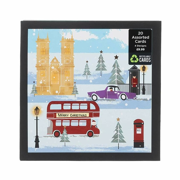 Image of WHSmith Recyclable London Scene Christmas Cards (Pack of 20)