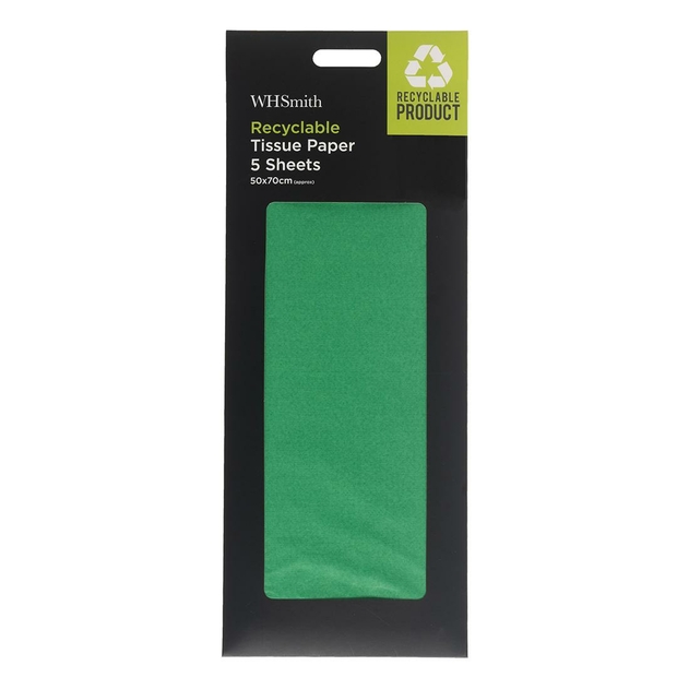 Image of WHSmith 5 Green Recyclable Tissue Paper