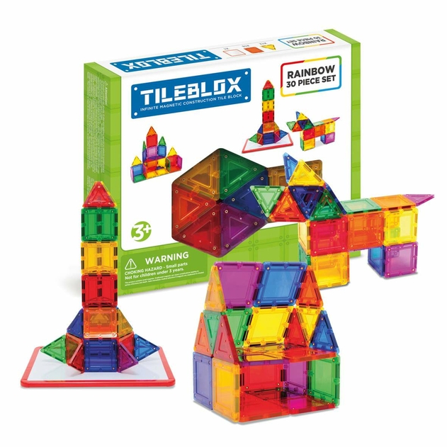 Image of Tileblox Rainbow 30 Piece Set with Magnetic Board