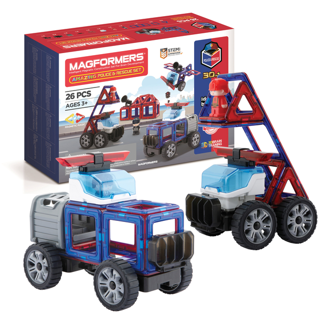 Image of Magformers Amazing Police And Rescue Set (26 Pieces)