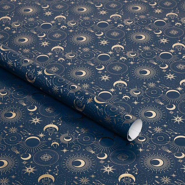 Image of WHSmith 3m Celestial Gift Wrap