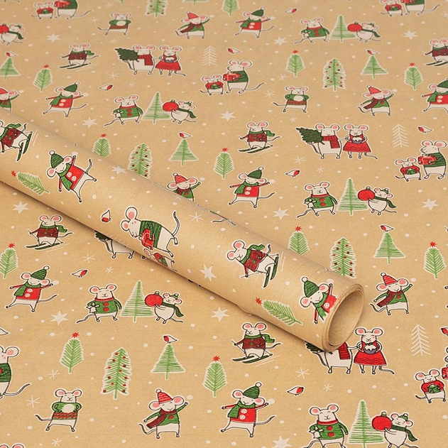 Image of WHSmith 3 Metre Mice Gift Wrap