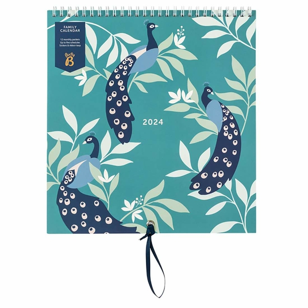 Image of Busy Bee 2024 Peacock Large Family Organiser Calendar