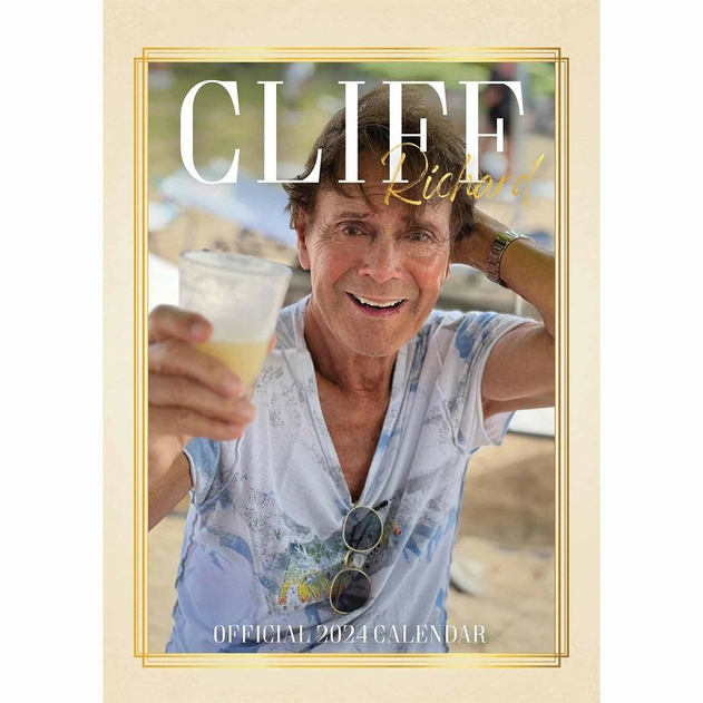 Image of Cliff Richard 2024 Calendar, Month To View A3 Wall Calendar, Official Product