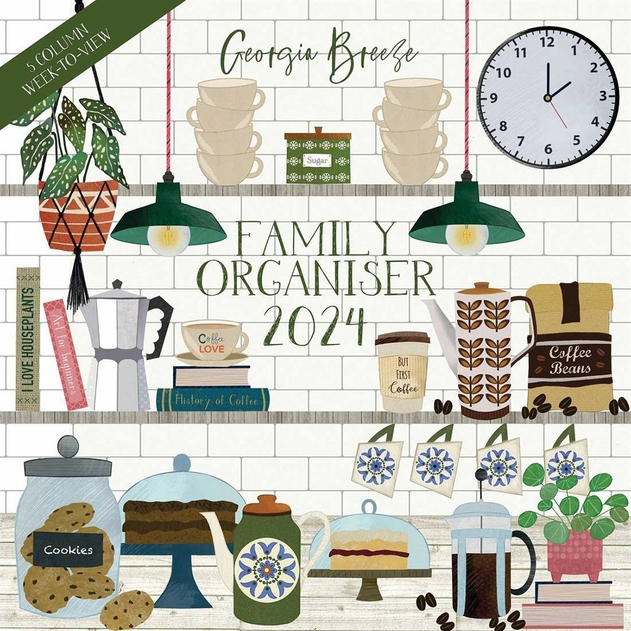 Image of Georgia Breeze Family Organiser 5 Column Week To View 2024