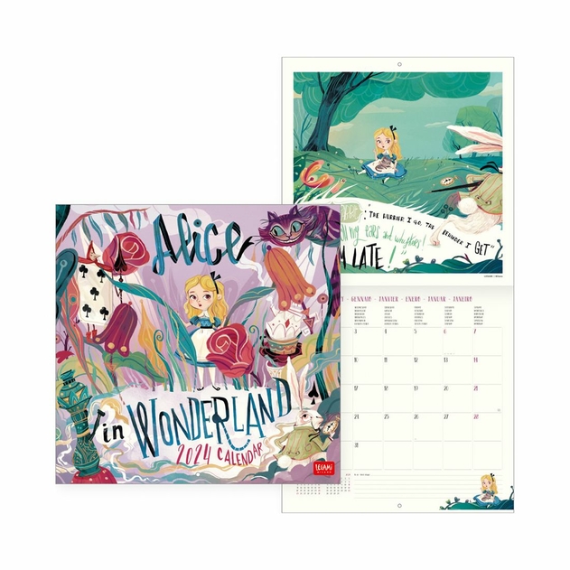 Image of Legami Uncoated Paper Alice In Wonderland Wall Calendar