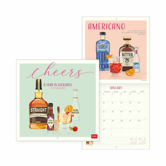 Image of Legami Uncoated Paper Cheers Wall Calendar
