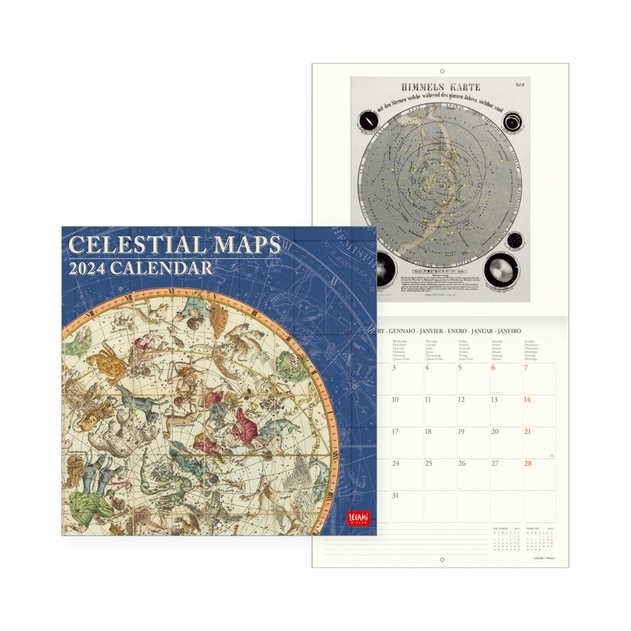 Image of Legami Uncoated Paper Celestial Maps Wall Calendar