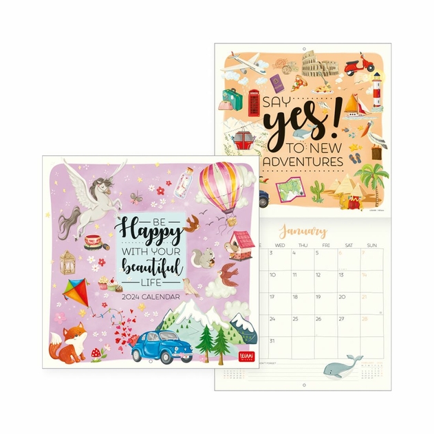 Image of Legami Uncoated Paper Live Happy Wall Calendar