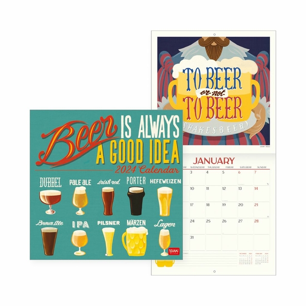 Image of Legami Uncoated Paper Beer Wall Calendar