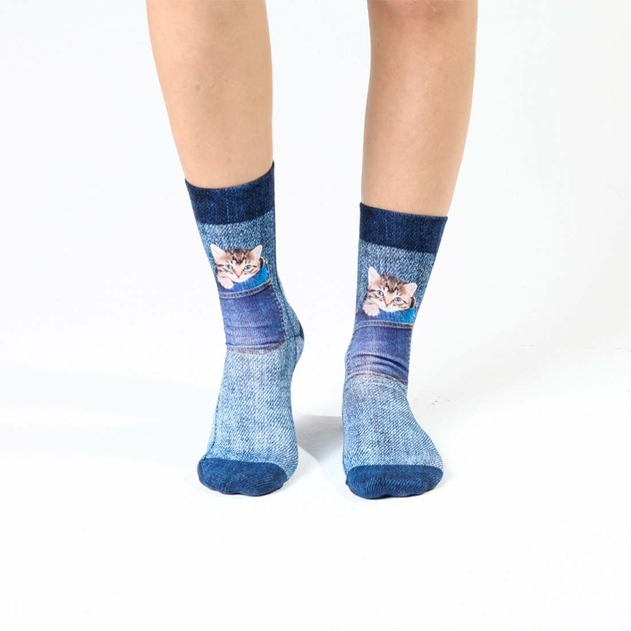 Image of Wigglesteps Ladies Jeans Cat Socks
