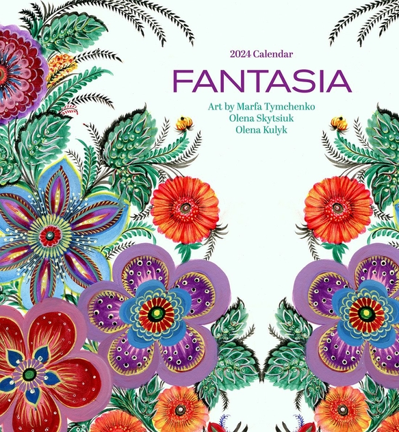 Image of Pomegranate Fantasia: Art by Marfa Tymchenko, Olena Skytsiuk, and Olena Kulyk 2024 Wall Calendar