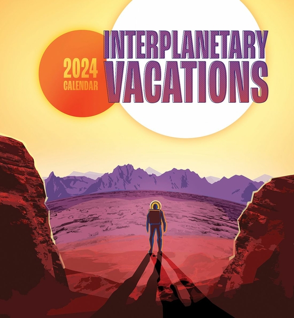Image of Pomegranate Interplanetary Vacations 2024 Wall Calendar