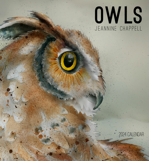 Image of Pomegranate Owls: Jeannine Chappell 2024 Wall Calendar