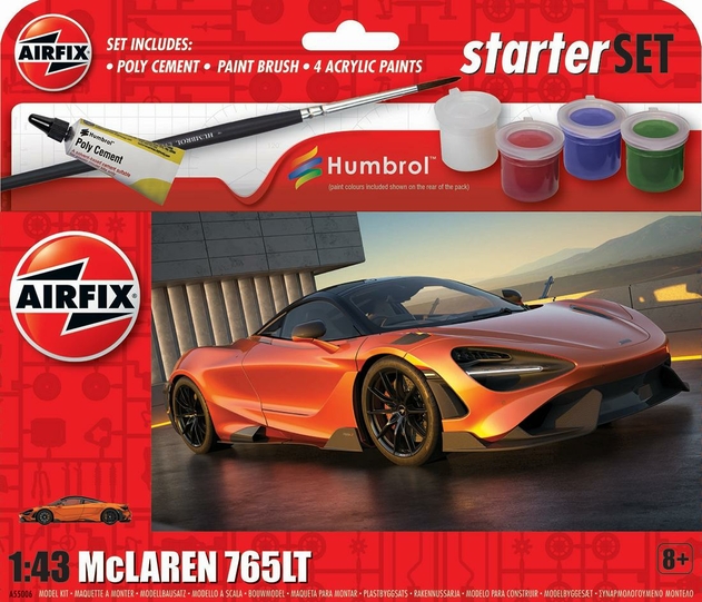 Image of Airfix Starter Set - McLaren 765 Model Kit
