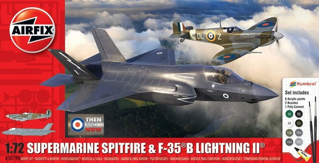 Image of Airfix 'Then and Now' Spitfire Mk.Vc & F-35B Lightning II Model Kit