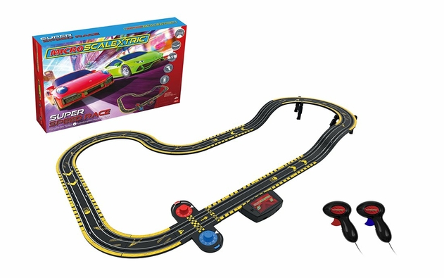Image of Micro Scalextric Super Speed Race Set - Lamborghini vs Porsche - Battery Powered Set