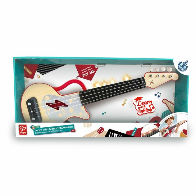 Image of Hape Learn with Lights Ukulele – Red
