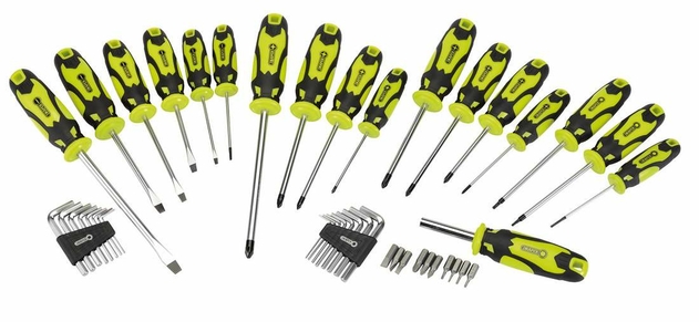 Image of Draper Screwdriver, Hex Key and Bit Set, Green (44 Piece)