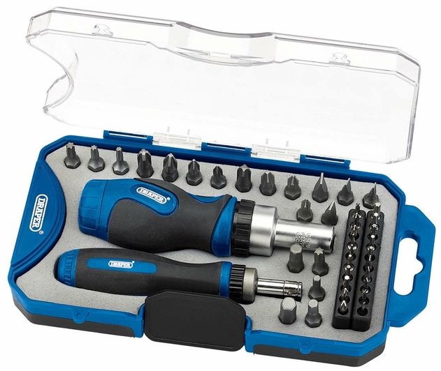 Image of Draper Ratchet Screwdriver and Bit Set (42 Piece)