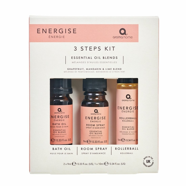 Image of Aroma Home Energise Essential Oil 3 Step Kit