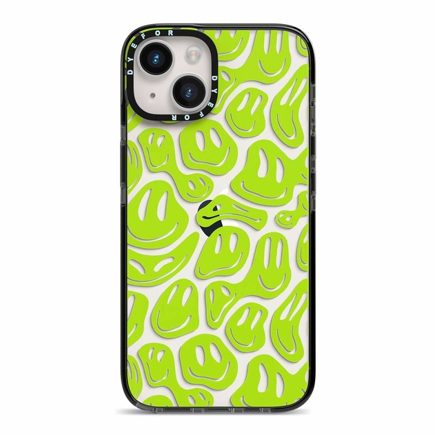 Image of Dyefor Green Happy Faces Apple iPhone 14 Case
