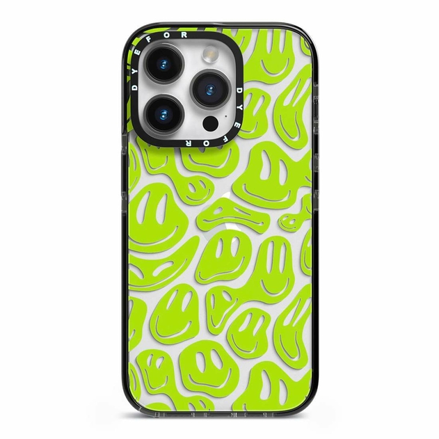 Image of Dyefor Green Happy Faces Apple iPhone 14 Pro Case