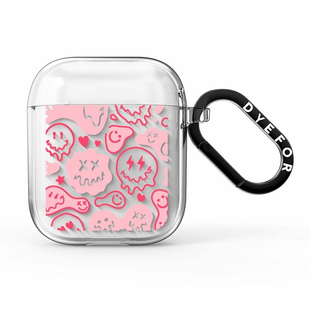 Image of Dyefor Pink Faces Apple AirPods Case