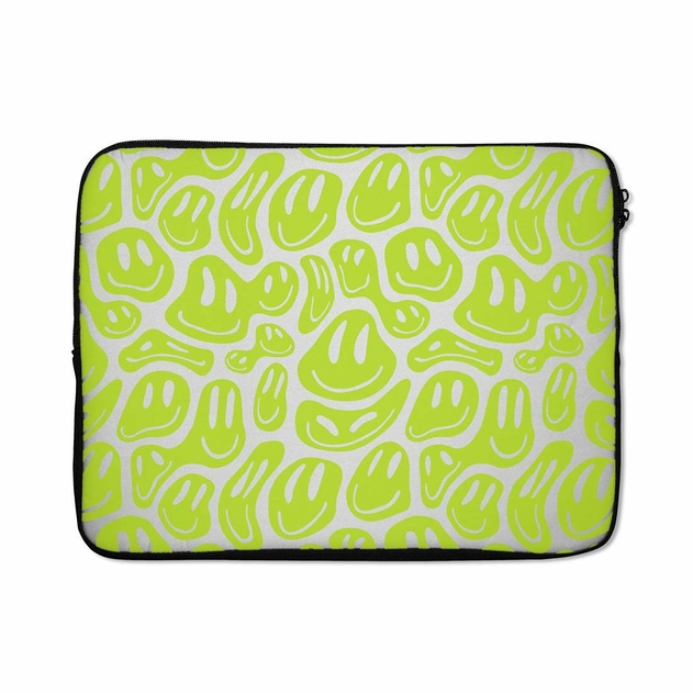 Image of Dyefor Green Happy Faces 16 Inch Laptop Bag