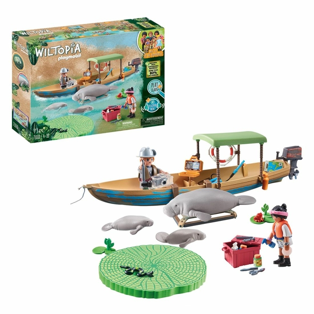 PLAYMOBIL 71010 Wiltopia Amazon River Boat With Manatees Playset