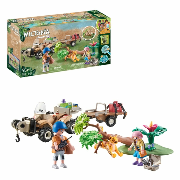 PLAYMOBIL 71011 Wiltopia Animal Rescue Quad With Trailer Playset
