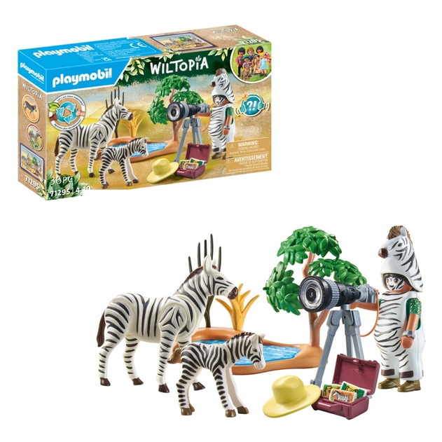 PLAYMOBIL 71295 Wiltopia - Photographer with Zebras Playset