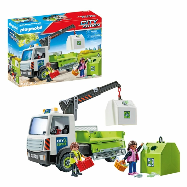 PLAYMOBIL 71431 City Life Glass Recycling Truck With Container Playset