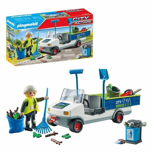 PLAYMOBIL 71433 City Life Street Cleaning With E Vehicle Playset