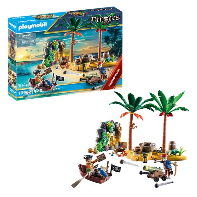 PLAYMOBIL 70962 Pirate Treasure Island With Rowboat Promo Pack