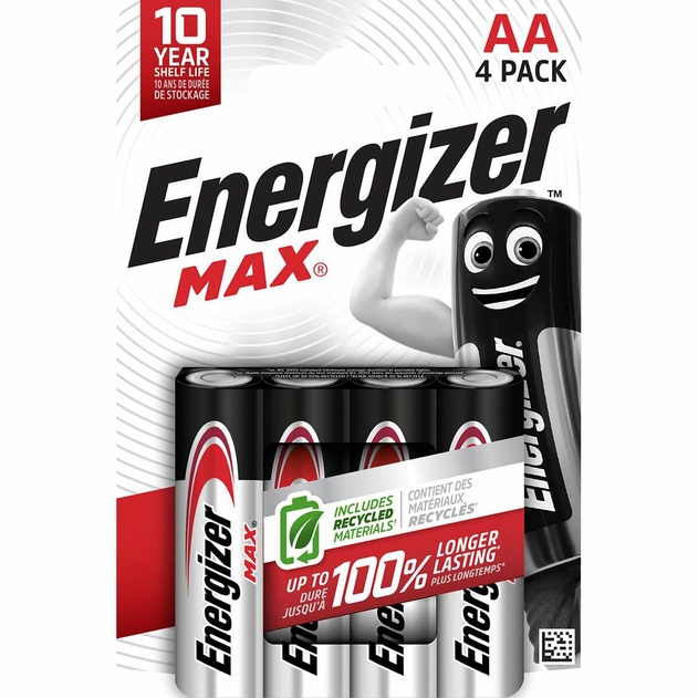 Image of Energizer Max AA Alkaline Batteries 4 Pack