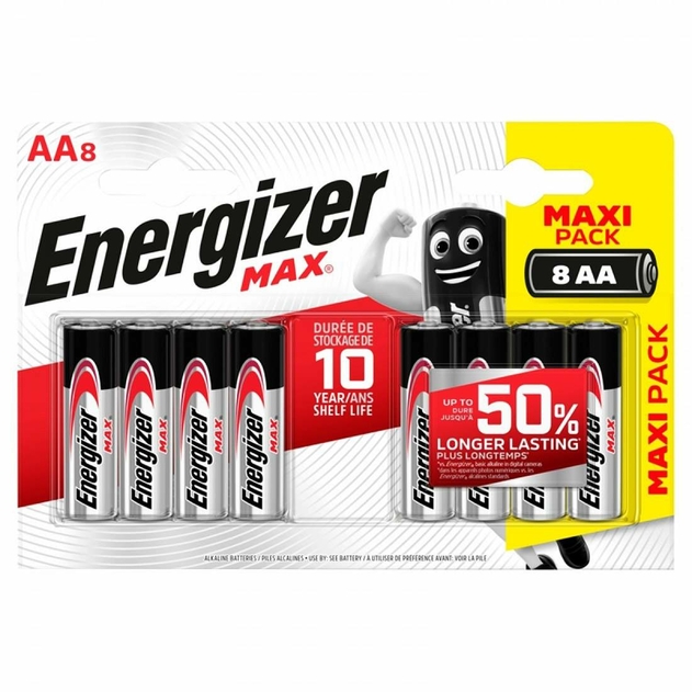 Image of Energizer Max AA Alkaline Batteries 8 Pack