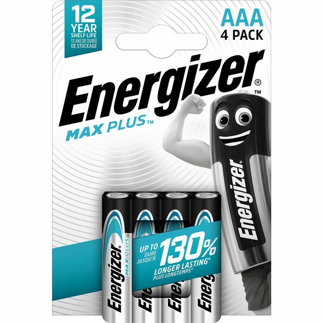 Image of Energizer Max Plus AAA Alkaline Batteries 4 Pack