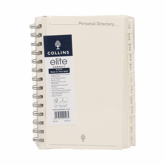 Image of WHSmith 2024 Collins Elite Compact Week To View Refills
