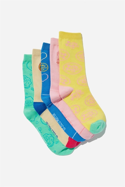 Image of Tin of Socks (S/M) Polly Pocket Multi-Coloured Pack of 5