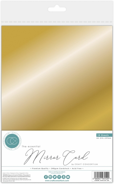 Craft Consortium The Essential A4 Gold Mirror Card (10 Sheets)