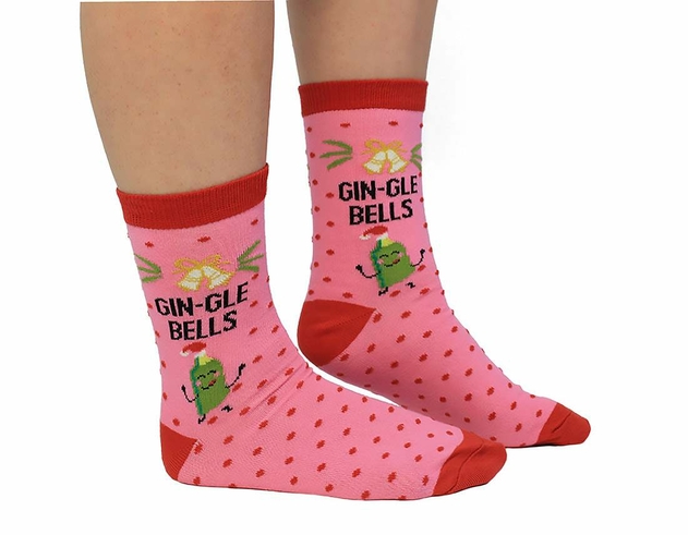 Image of Cockney Spaniel Gin-Gle Bells Ladies Socks
