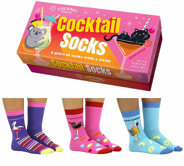 Image of Cockney Spaniel Cocktail Ladies Socks Gift Box
