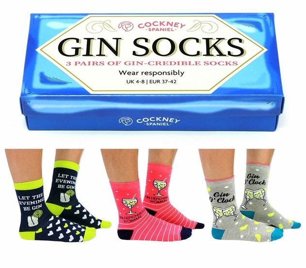 Image of Cockney Spaniel Gin Ladies Socks Gift Box