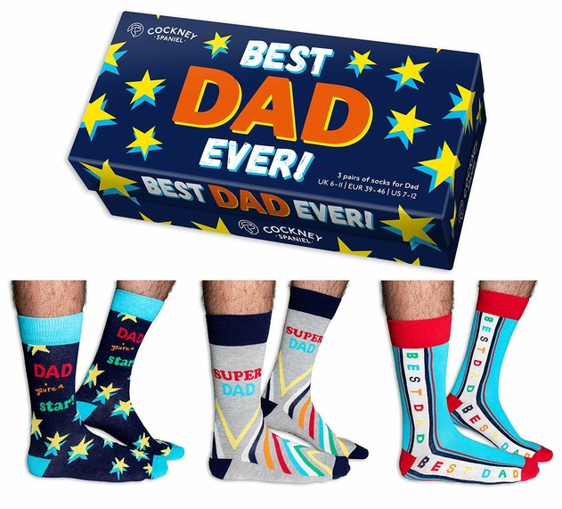 Image of Cockney Spaniel Best Dad Ever Mens Socks Gift Box