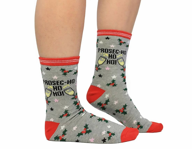 Image of Cockney Spaniel Prosec-Ho Ho Ho Ladies Socks