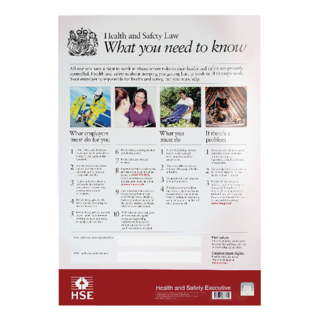 Health and Safety Law Poster A3 FWC30/A3 | WHSmith