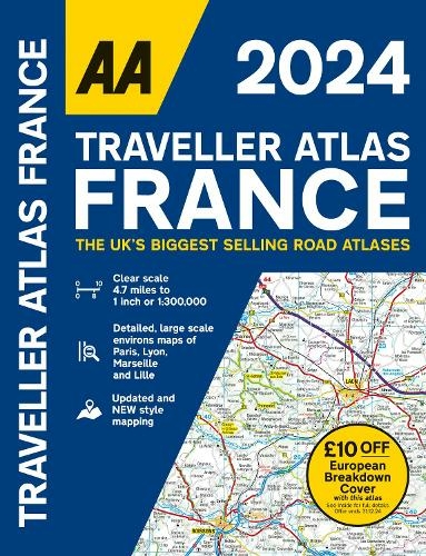 Traveller Atlas France 2024: (AA Road Atlas France)