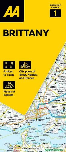 AA Road Map Brittany: (AA Road Map France 1 New edition)