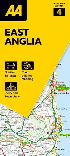 AA Road Map East Anglia: (AA Road Map Britain series 4 8th New edition)